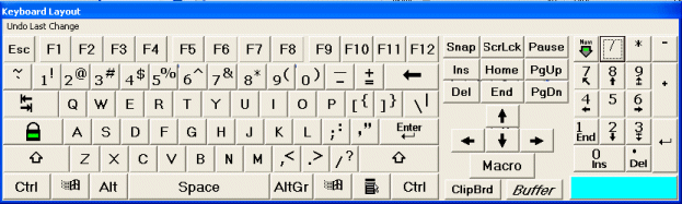 Full QWERTY keyboard layout